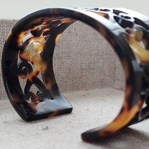 Tortoise Shell Swirl Cuff Bracelet